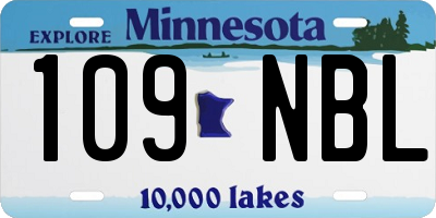 MN license plate 109NBL