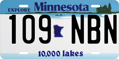 MN license plate 109NBN