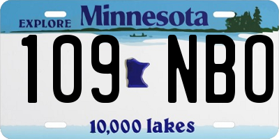 MN license plate 109NBO
