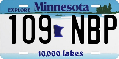 MN license plate 109NBP