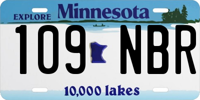 MN license plate 109NBR