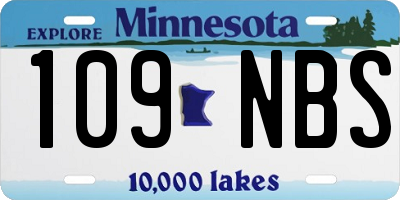 MN license plate 109NBS