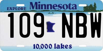 MN license plate 109NBW