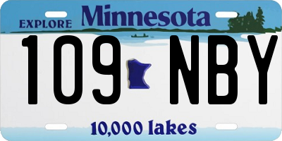 MN license plate 109NBY