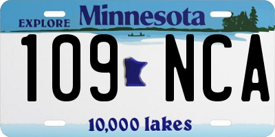 MN license plate 109NCA