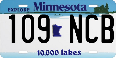 MN license plate 109NCB