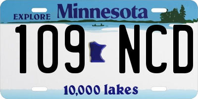 MN license plate 109NCD