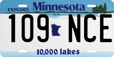 MN license plate 109NCE