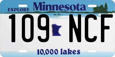 MN license plate 109NCF