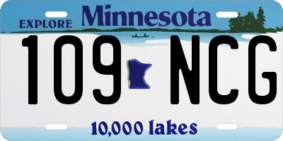 MN license plate 109NCG
