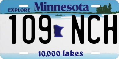 MN license plate 109NCH