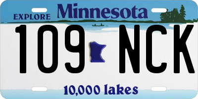 MN license plate 109NCK