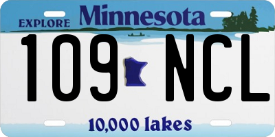 MN license plate 109NCL