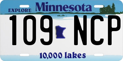 MN license plate 109NCP