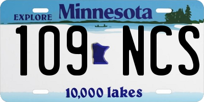 MN license plate 109NCS