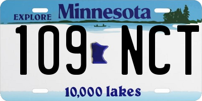 MN license plate 109NCT