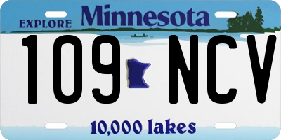 MN license plate 109NCV