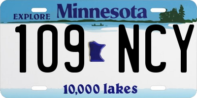 MN license plate 109NCY
