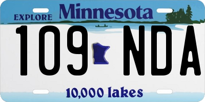 MN license plate 109NDA