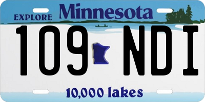MN license plate 109NDI