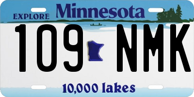 MN license plate 109NMK