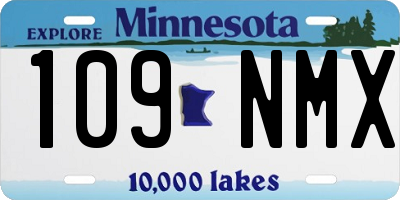 MN license plate 109NMX