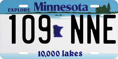 MN license plate 109NNE