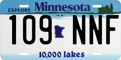 MN license plate 109NNF