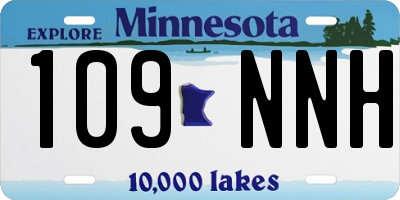 MN license plate 109NNH