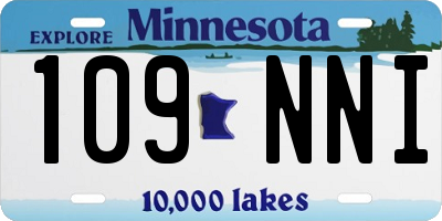 MN license plate 109NNI