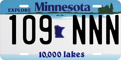 MN license plate 109NNN