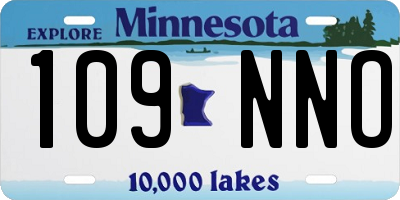 MN license plate 109NNO