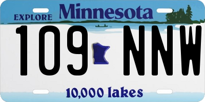 MN license plate 109NNW