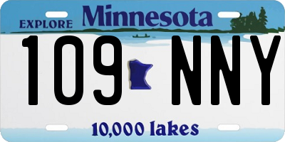 MN license plate 109NNY