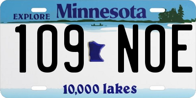 MN license plate 109NOE