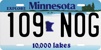 MN license plate 109NOG
