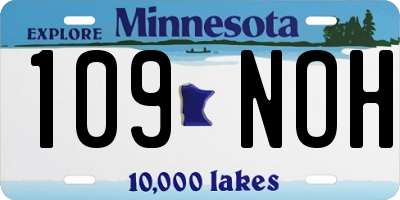 MN license plate 109NOH