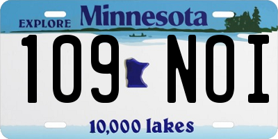 MN license plate 109NOI