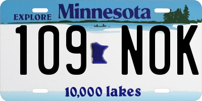 MN license plate 109NOK