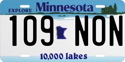 MN license plate 109NON
