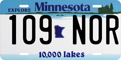 MN license plate 109NOR