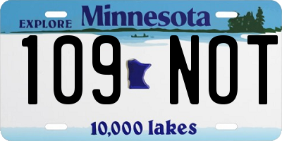 MN license plate 109NOT