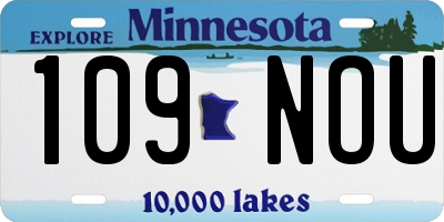 MN license plate 109NOU