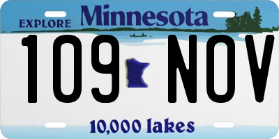MN license plate 109NOV