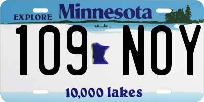 MN license plate 109NOY