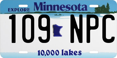 MN license plate 109NPC