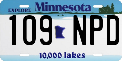 MN license plate 109NPD