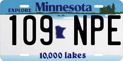MN license plate 109NPE