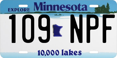 MN license plate 109NPF