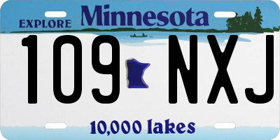 MN license plate 109NXJ